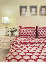 Burgundy Deco Duvet and Sheet Set