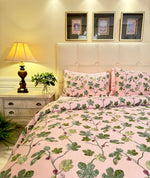 Whispering Leaves on Pink Duvet and Sheet Set