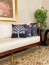 Embroidered Blue Cushion Cover