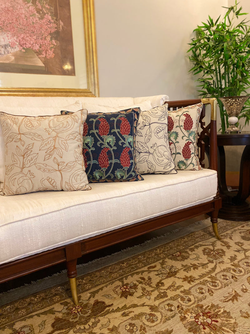Turkish Inspired Floral Embroidered Cushion Cover