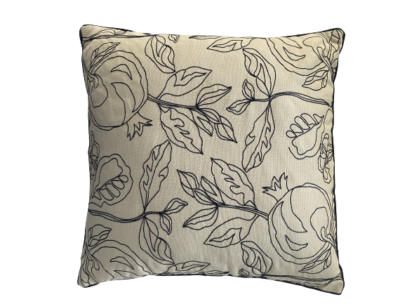 Embroidered Pomegranates Cushion Cover