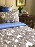 Brown Pen and Ink Duvet Set